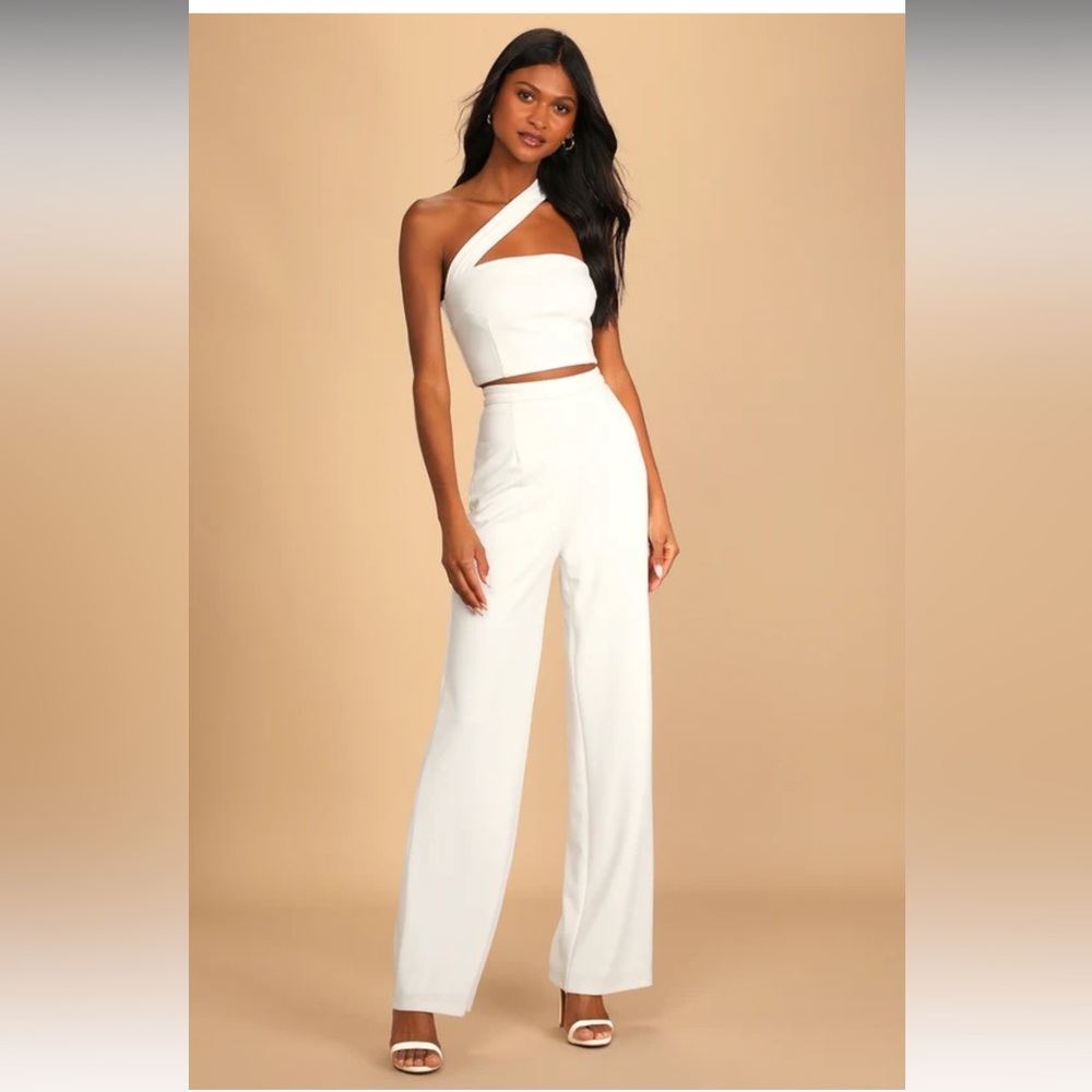 Lulu's White Asymmetrical Jumpsuit